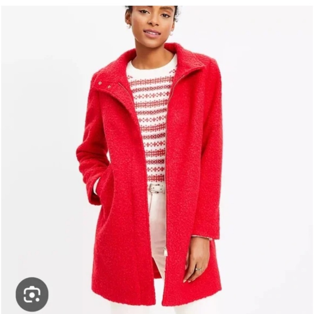 Loft Red Boucle Coat